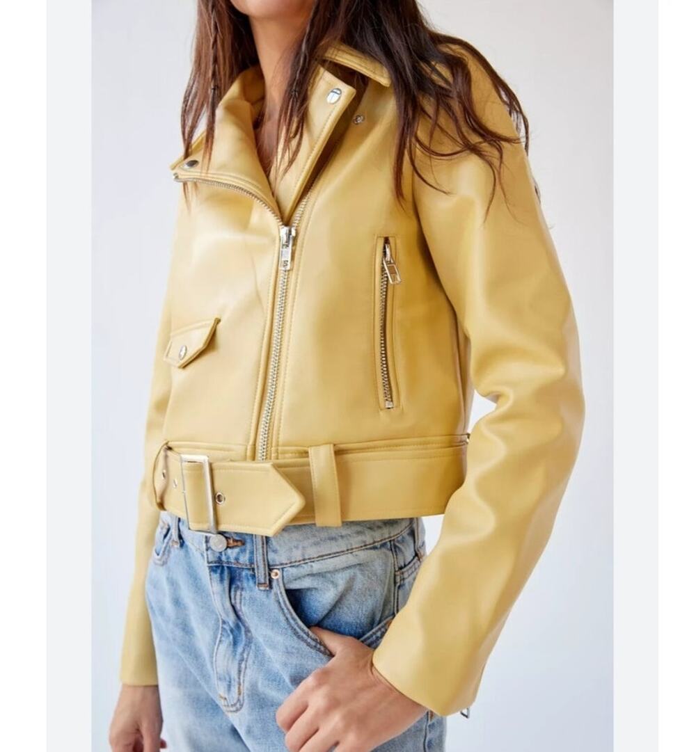 Urban Outfitters Celeste Faux Leather Moto Jacket Sz Small